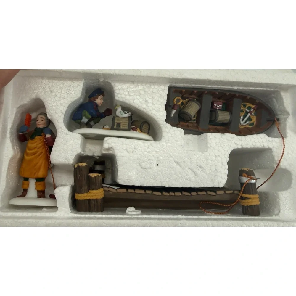 Dept 56 Lobster Trappers Set of 4 Heritage Village Porcelain Accessories‎